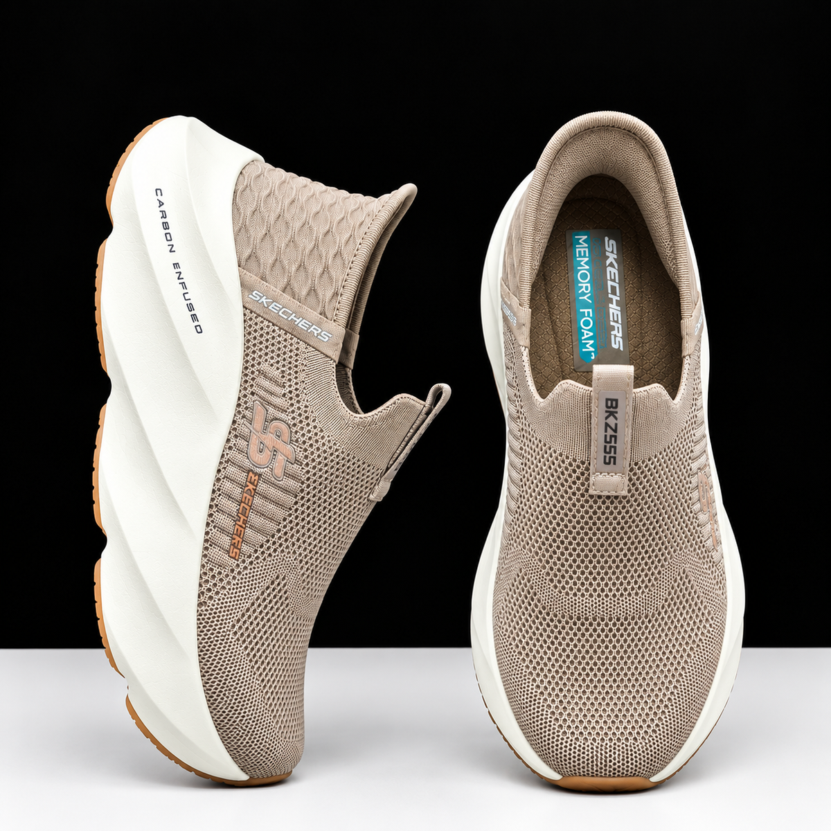 Skechers Slip-On Sneakers – Sand Beige (Carbon Infused)