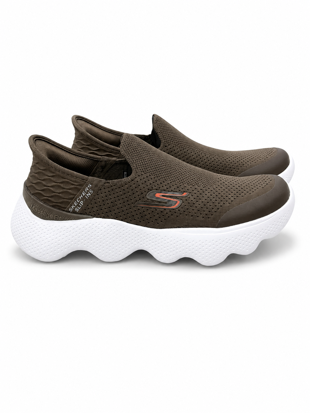 Skechers Slip-Ins GO Walk Massage Fit – Olive Brown