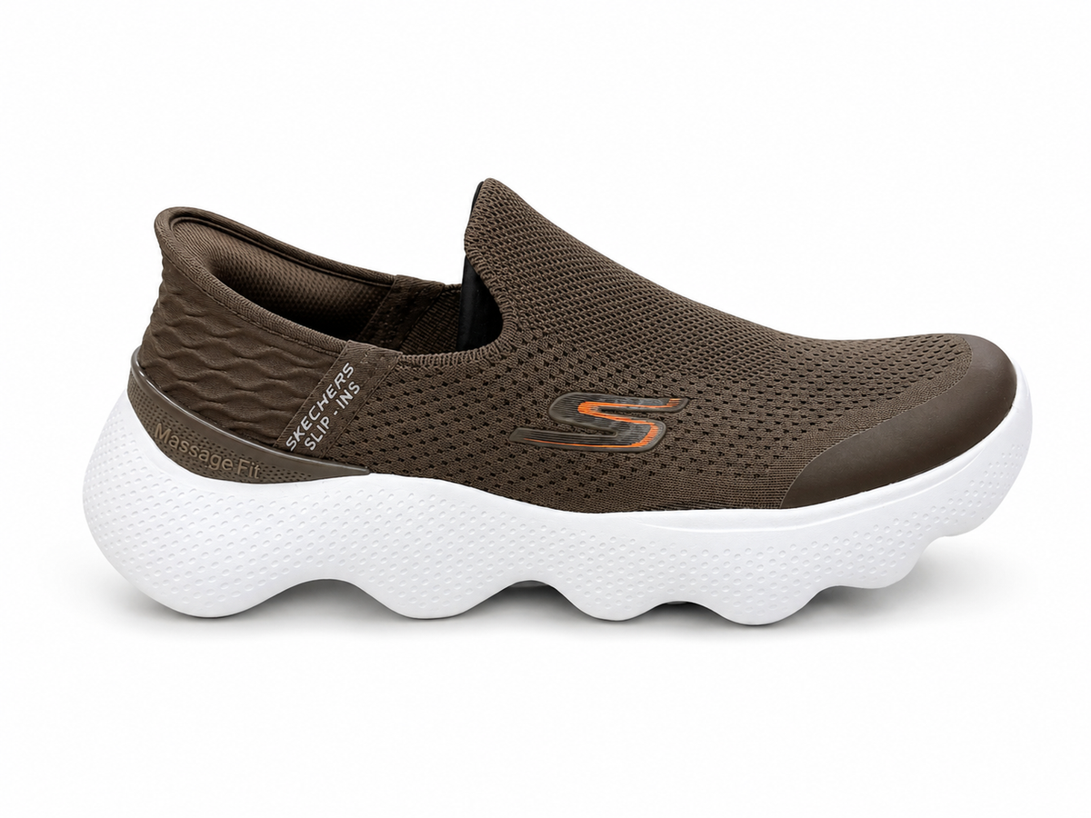 Skechers Slip-Ins GO Walk Massage Fit – Olive Brown