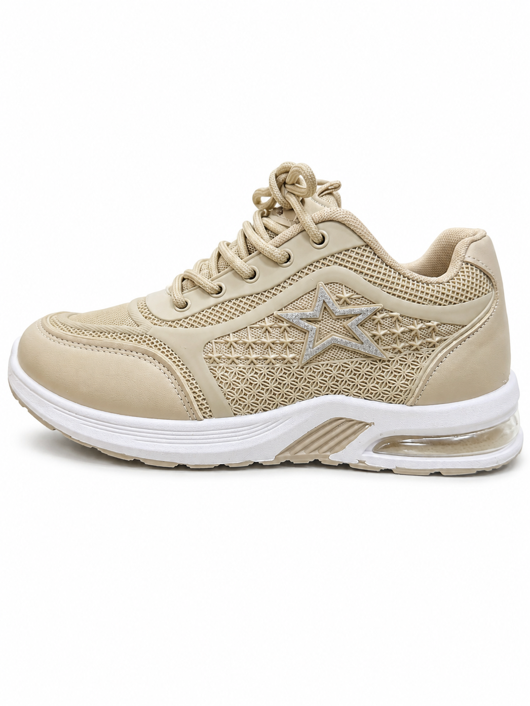 Women's Star Mesh Sneakers (Cream)