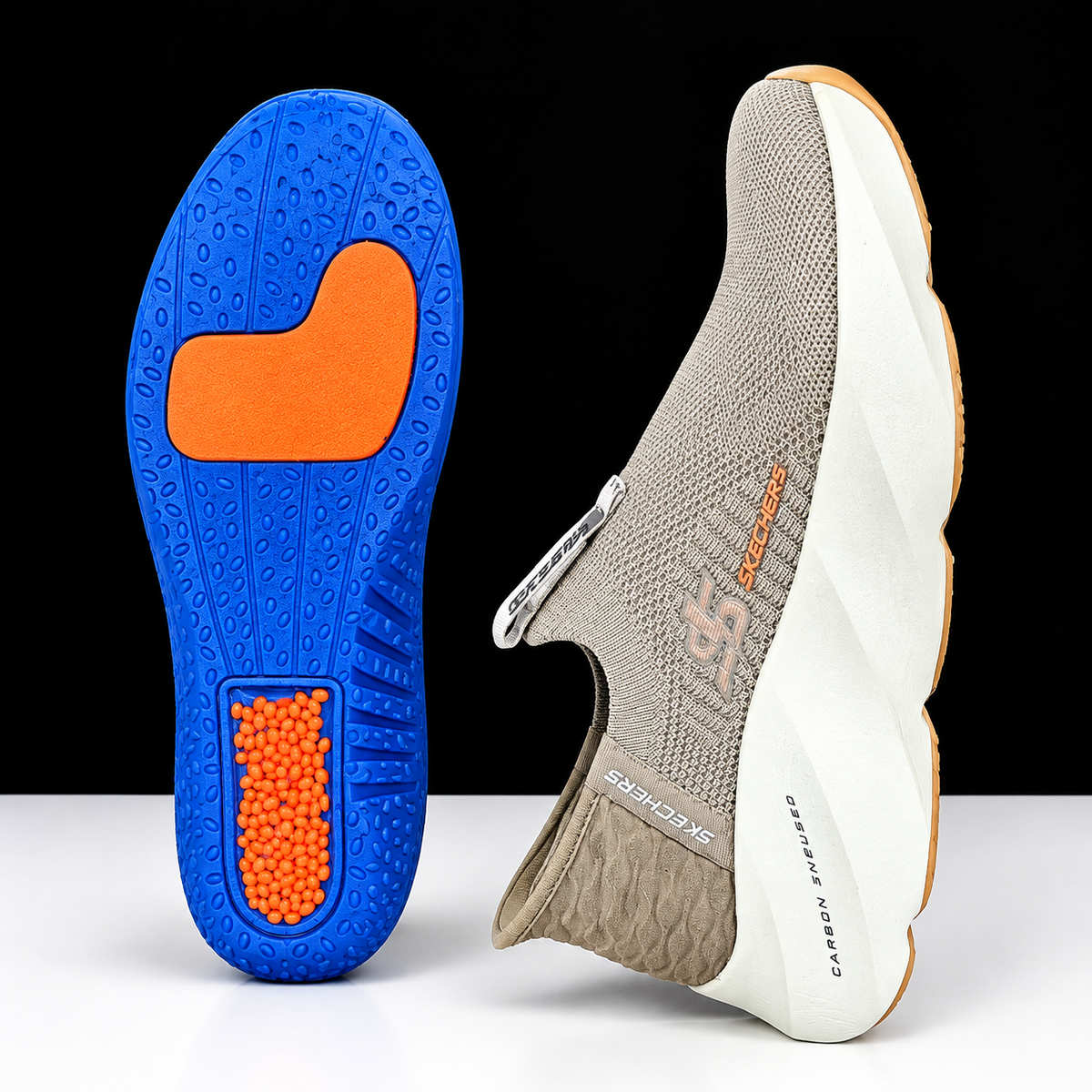 Skechers Slip-On Sneakers – Taupe (Carbon Infused)