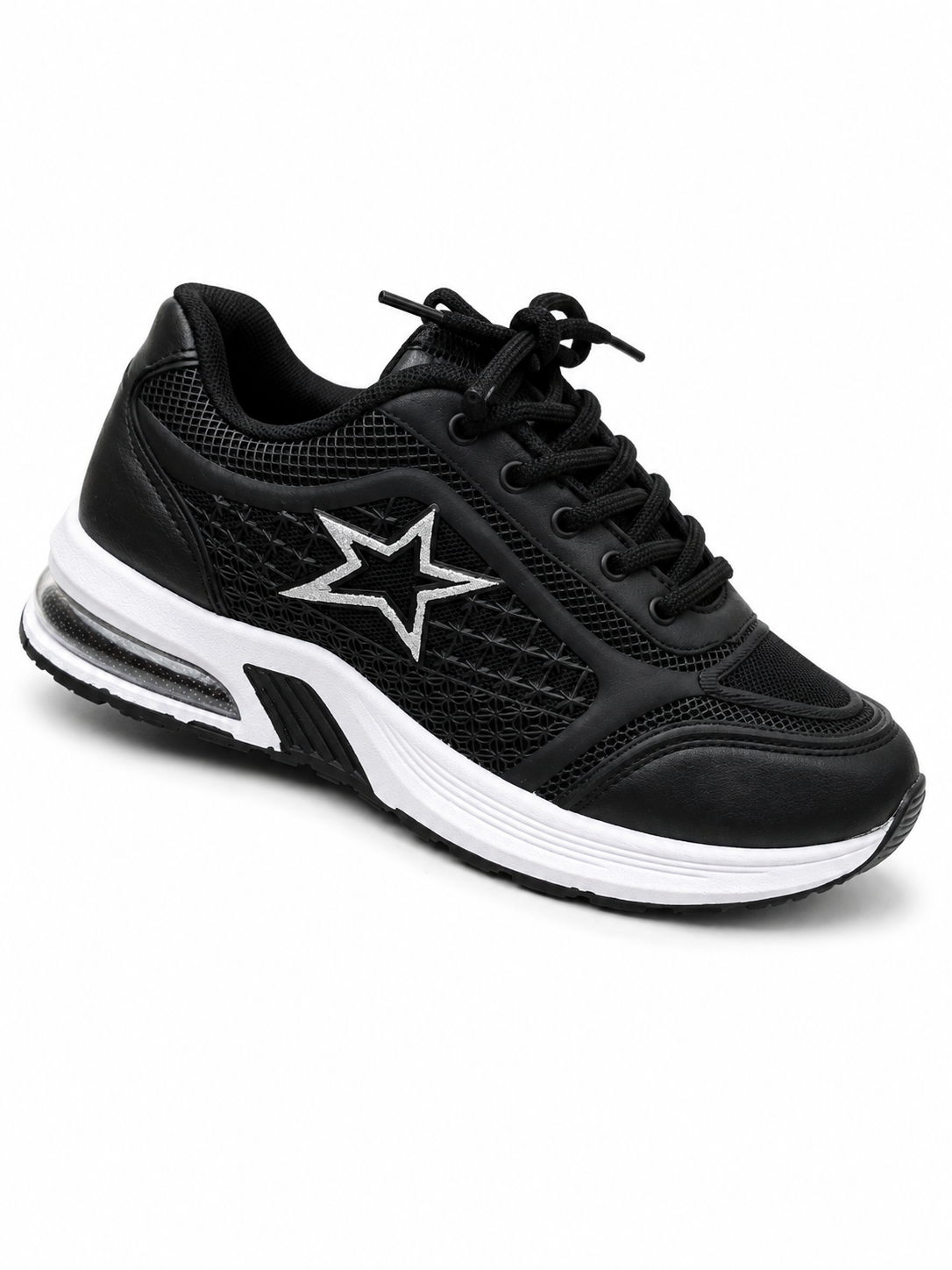Women's Star Mesh Sneakers (Black)