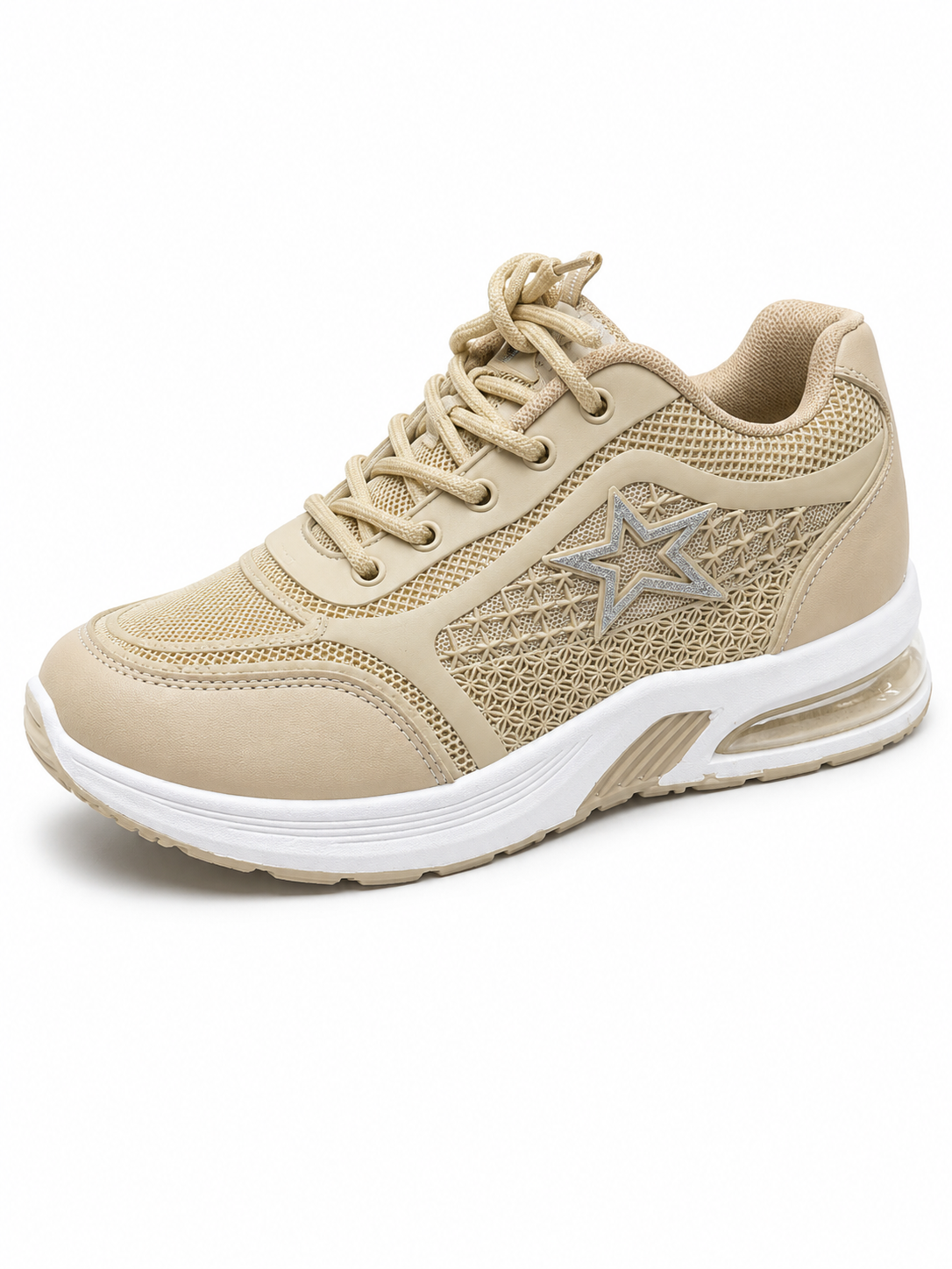 Women's Star Mesh Sneakers (Cream)
