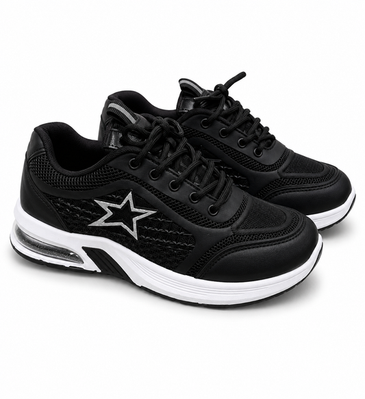 Women's Star Mesh Sneakers (Black)
