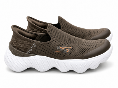 Skechers Slip-Ins GO Walk Massage Fit – Olive Brown