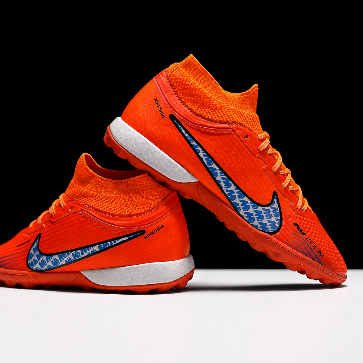 Elite Turf Football Shoes – Orange/Blue