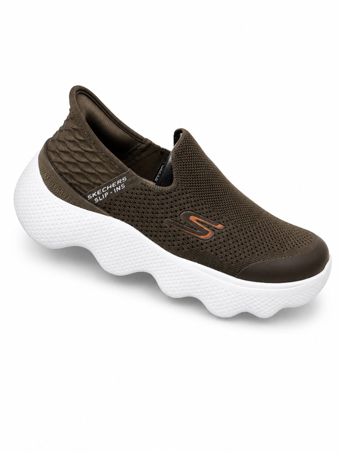 Skechers Slip-Ins GO Walk Massage Fit – Olive Brown