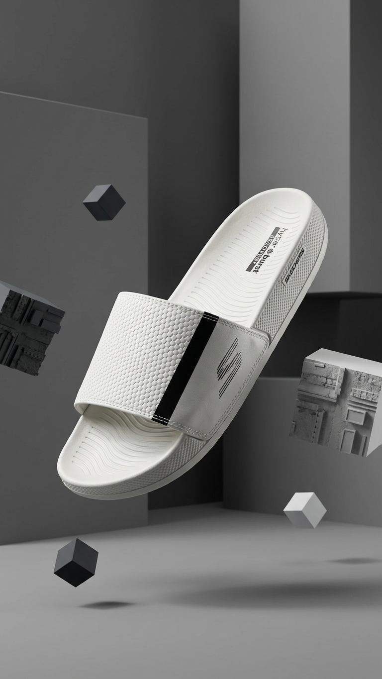 Skechers Hyperburst Recovery Slides - White