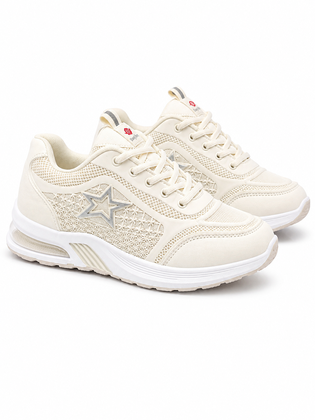 Women's Star Mesh Sneakers (Beige)