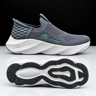 Skechers Slip-On Sneakers – Grey Teal (Carbon Infused)