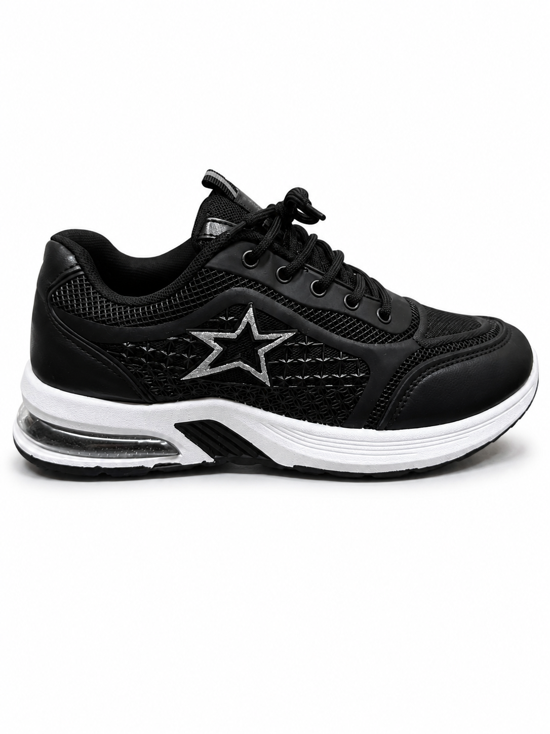 Women's Star Mesh Sneakers (Black)