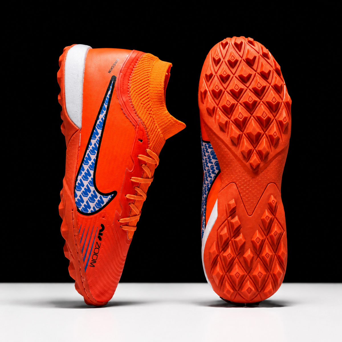Elite Turf Football Shoes – Orange/Blue