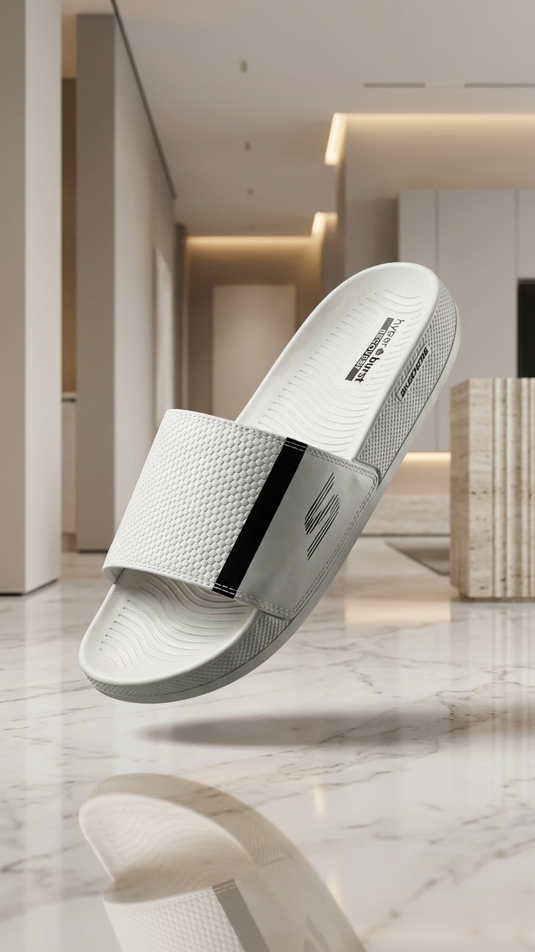 Skechers Hyperburst Recovery Slides - White